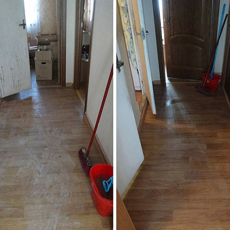 Уборка в коридоре и ванной комнате 2-хкомнатной квартиры